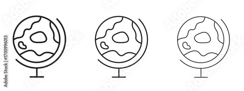 Globe icon illustration. Editable stroke. Pixel perfect