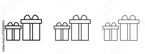 Gifts icon illustration. Editable stroke. Pixel perfect