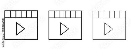 Film icon illustration. Editable stroke. Pixel perfect