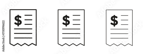 File invoice icon illustration. Editable stroke. Pixel perfect