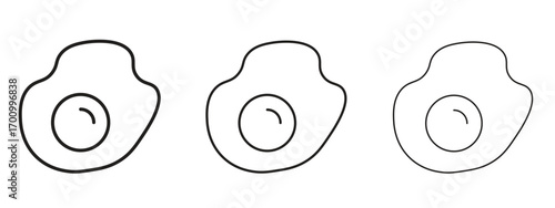 Egg fried icon illustration. Editable stroke. Pixel perfect