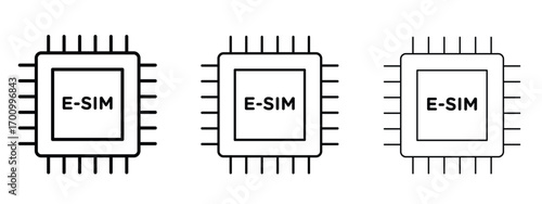 ESIM icon illustration. Editable stroke. Pixel perfect