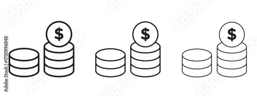 Earning icon illustration. Editable stroke. Pixel perfect