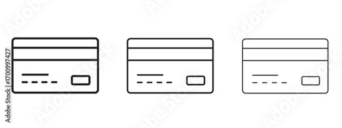 Credit card icon illustration. Editable stroke. Pixel perfect