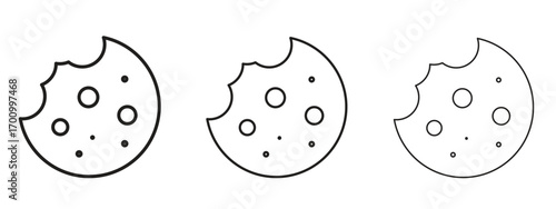 Cookie icon illustration. Editable stroke. Pixel perfect