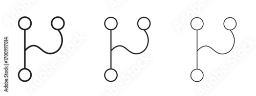 Code branch icon illustration. Editable stroke. Pixel perfect