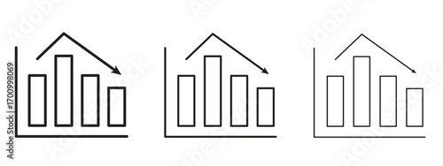 Chart histogram icon illustration. Editable stroke. Pixel perfect