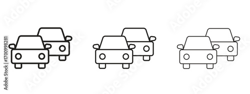 Car crash icon illustration. Editable stroke. Pixel perfect