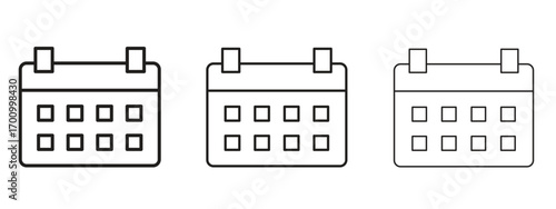 Calendar icon illustration. Editable stroke. Pixel perfect