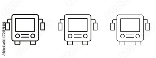 Bus icon illustration. Editable stroke. Pixel perfect