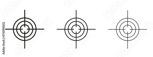 Bullseye pointer icon illustration. Editable stroke. Pixel perfect