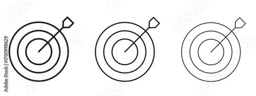 Bullseye icon illustration. Editable stroke. Pixel perfect
