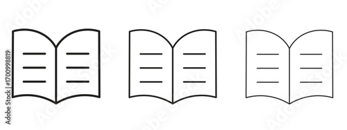 Book icon illustration. Editable stroke. Pixel perfect