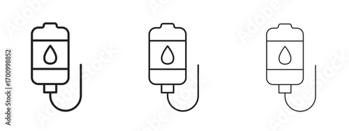 Blood transfusion icon illustration. Editable stroke. Pixel perfect