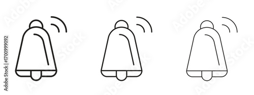 Bell ring icon illustration. Editable stroke. Pixel perfect
