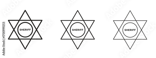 Badge Sheriff icon illustration. Editable stroke. Pixel perfect