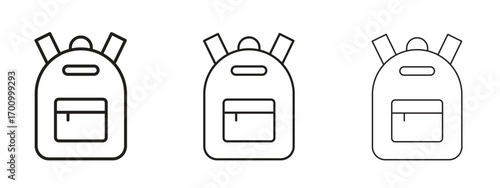 Backpack icon illustration. Editable stroke. Pixel perfect