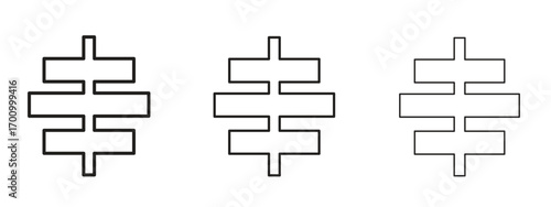 Align center icon illustration. Editable stroke. Pixel perfect