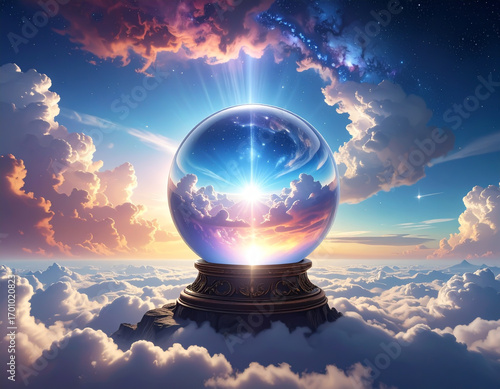 空の上にある希望に溢れたの水晶玉　運勢