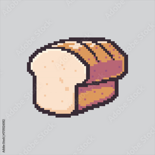 Pixel art illustration Loaf Bread. Pixelated Bakery Bread. Baker Loaf Bread Bakery Icon pixelated for the pixel art game and icon for website and video game. old school retro.