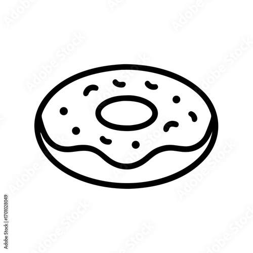 Outline icon doughnut sweet treat circular glaze pattern vector graphic scalable eps illustration