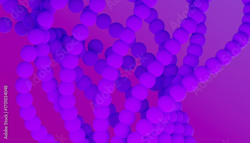 Purple spheres creating lines over a blue background