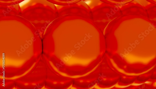 Abstract background of shiny red spheres creating a futuristic pattern
