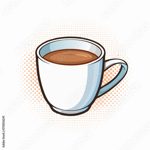 Vektor einer weißen Kaffeetasse mit Henkel, schlicht und minimalistisch