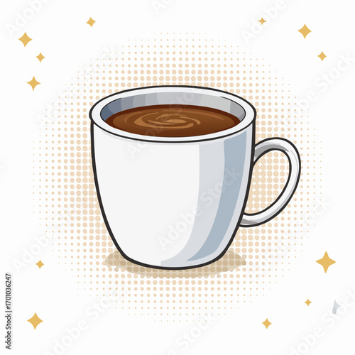 Vektor einer weißen Kaffeetasse mit Henkel, schlicht und minimalistisch