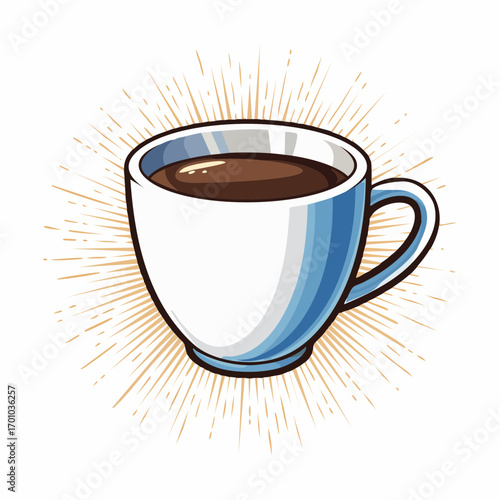 Vektor einer weißen Kaffeetasse mit Henkel, schlicht und minimalistisch