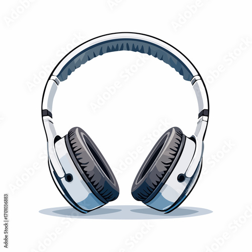 Vektor eines modernen Over-Ear-Kopfhörers, schwarz, weich gepolsterte Ohrmuscheln.