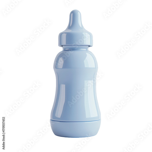 Baby bottle with a blue cap