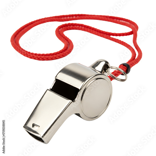 metal whistle isolated on white