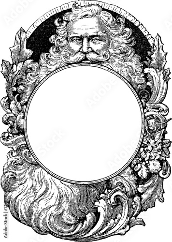 Vintage engraving style illustration of santa claus for holiday design