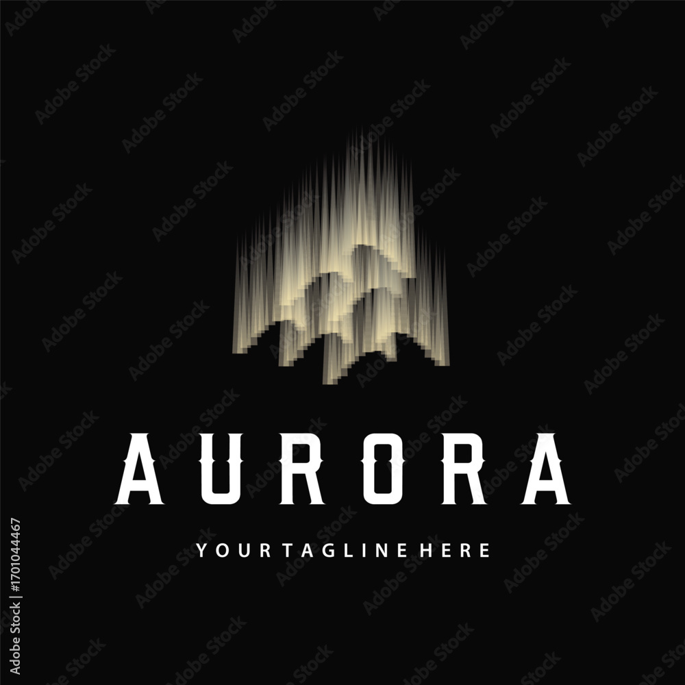 Fototapeta premium aurora logo design landscape sky nature ice, vector illustration symbol templet