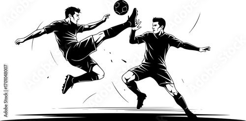 Dynamic Silhouette of Soccer Players in Intense Competition
