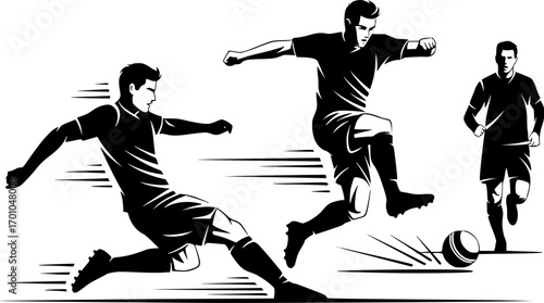Dynamic Silhouette of Soccer Players in Intense Competition