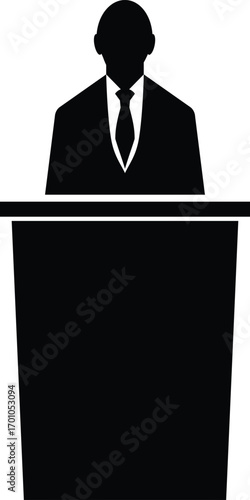 Speaker orator man vector icon.