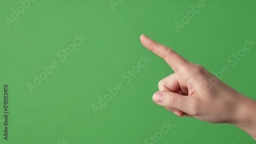 Hand Pointing Gesture on Green Screen 4K