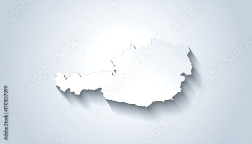 Detailed, outlined map of Austria, presented with a light and airy aesthetic.