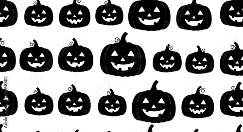 Black pumpkin silhouettes pattern gourds autumn