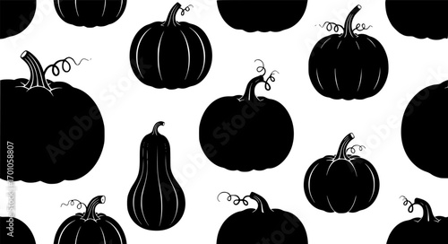 Black pumpkin silhouettes pattern gourds autumn