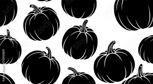 Black pumpkin silhouettes pattern gourds autumn