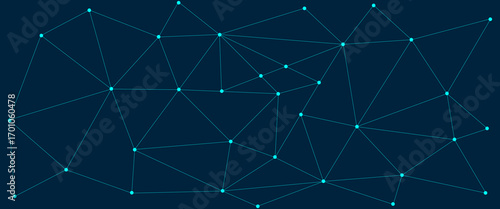 Abstract blue lines and dots connections pattern, social network communication, technology curve line background. Design used for technology, science,