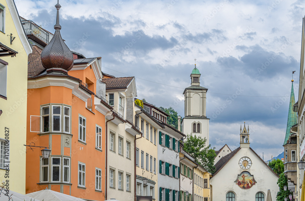 Obraz premium Architecture in the old town of Feldkirch, Austria