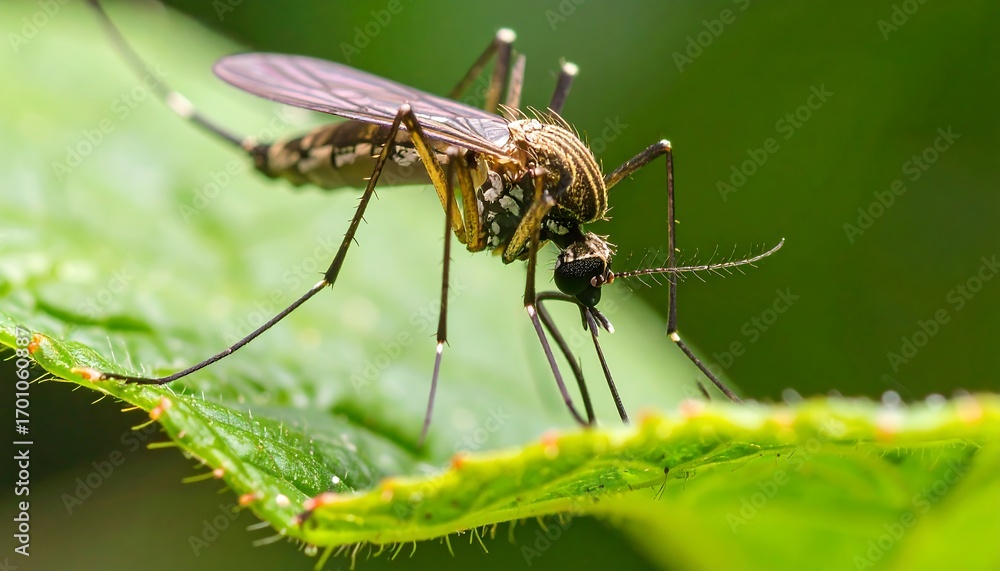 Fototapeta premium Close-up of mosquito on leaf