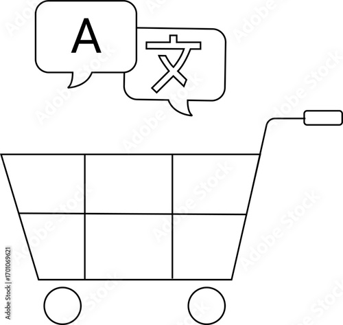 cart icon and chat icon translation with white background