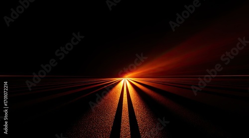 A sunlit road stretching into a dark abyss