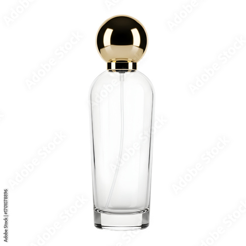 Empty perfume bottle isolated on white background