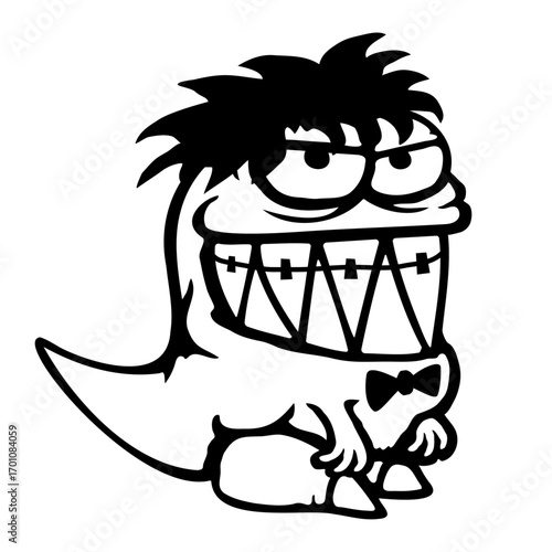 Dino Nerd Funny Geek Glasses Braces Monster Dinosaur